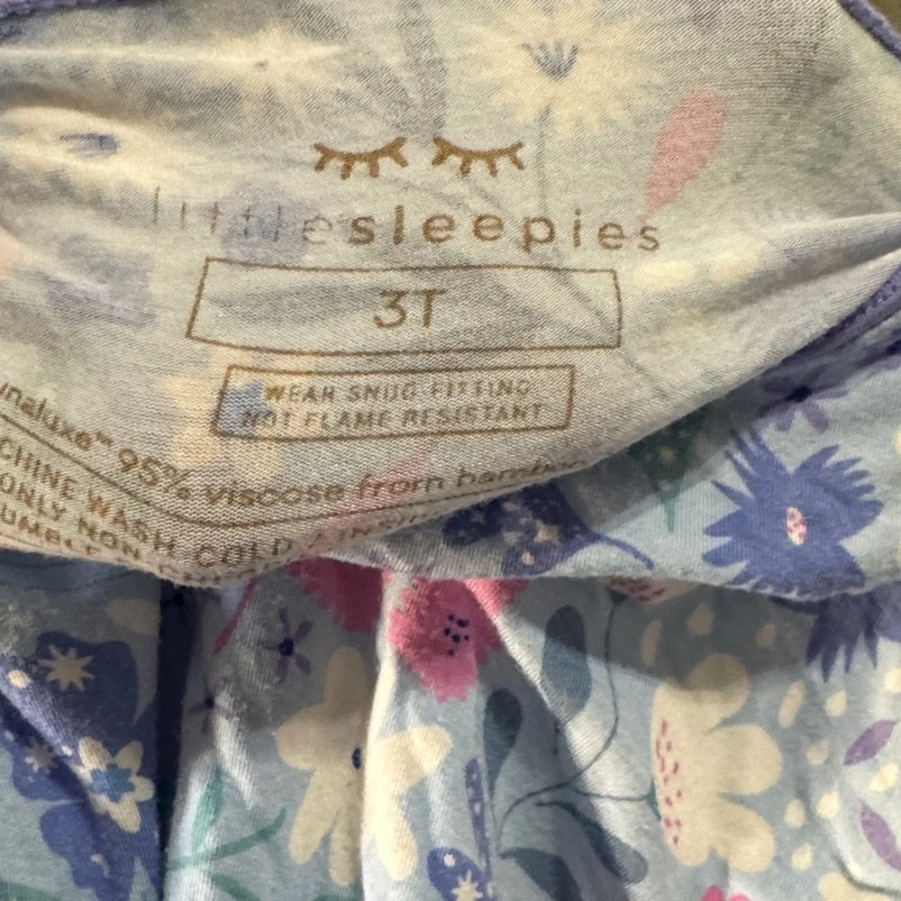 Little Sleepies Pastel Floral Long Sleeve Top 3t